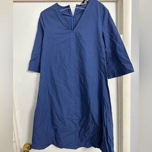 Navy V-Neck Midi Dress Size Medium